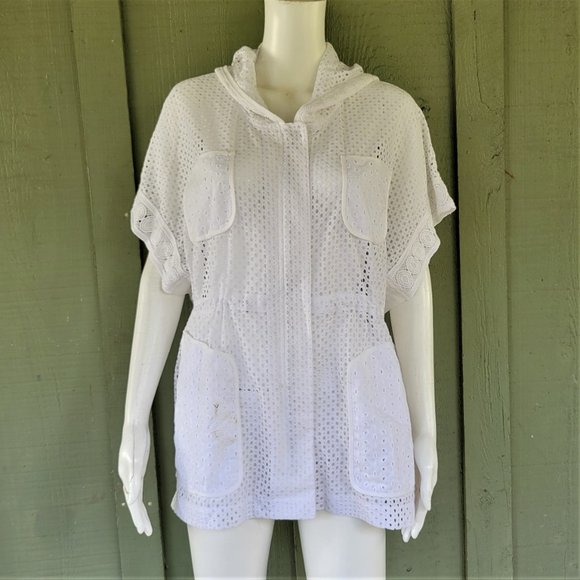 Chico's Jackets & Blazers - NWT Zenergy CHICO'S White Eyelet Anorak Jacket Top Active wear 1P US 8P